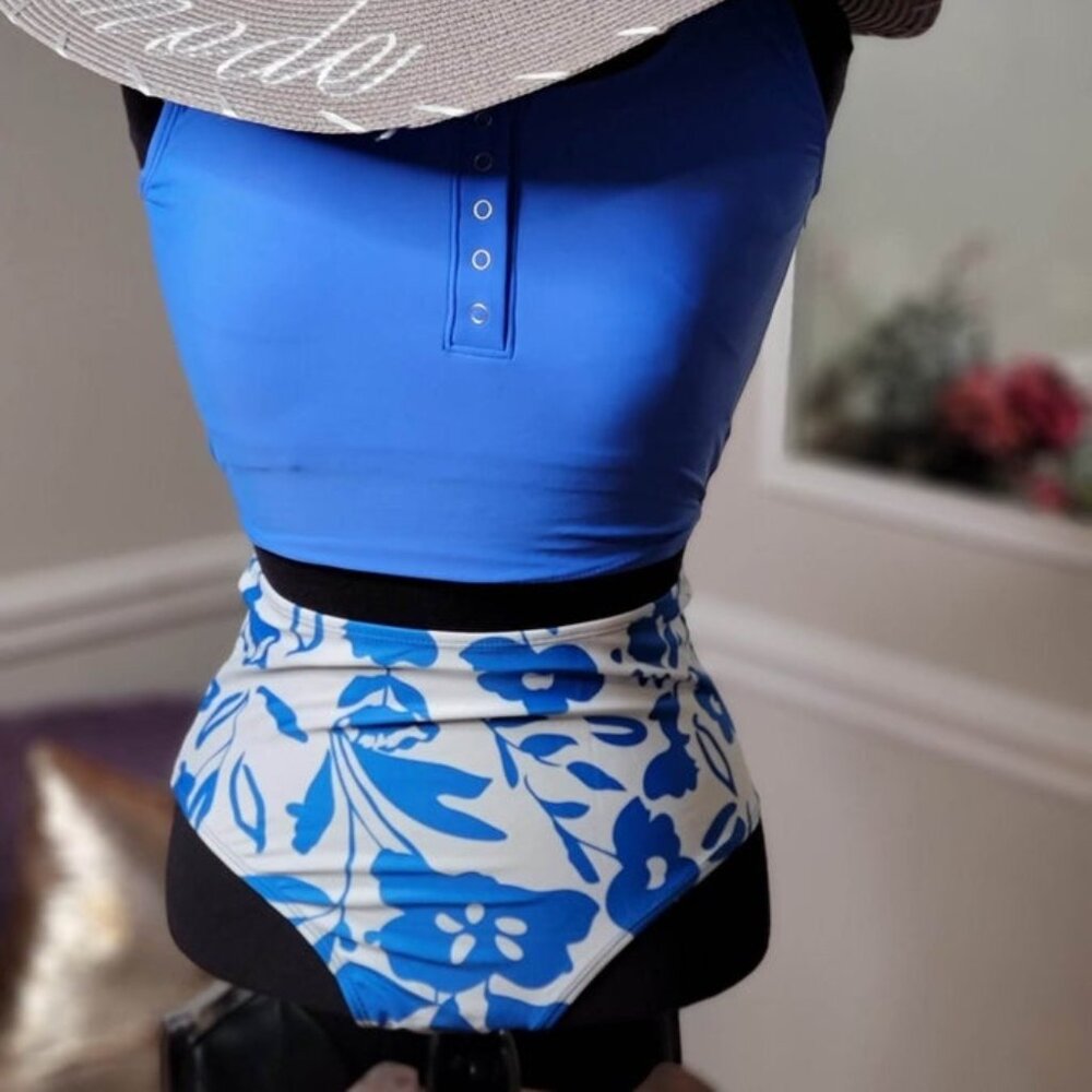 High-Waisted Tummy Control 2-Piece Swimsuit { Slimming, Smoothing & Sculpting}